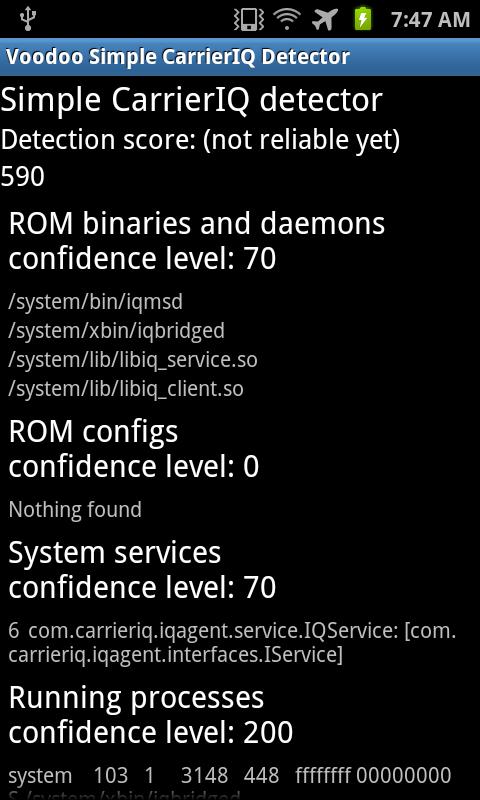Voodoo Carrier IQ detector app sniffs out keystroke-logging software on your Android device