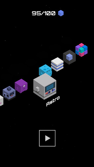 Out at midnight: Cube Jump - Crossy Road in space