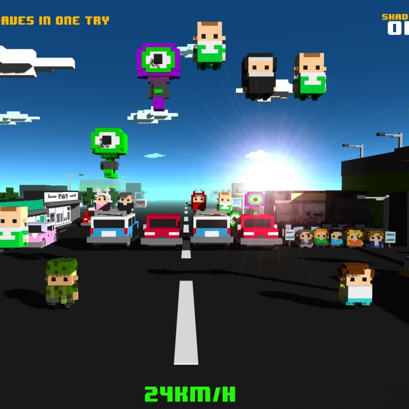 Barmy 4 player traffic hop game Chicken Jump came 2nd at the Gamescom 2015 Big Indie Pitch