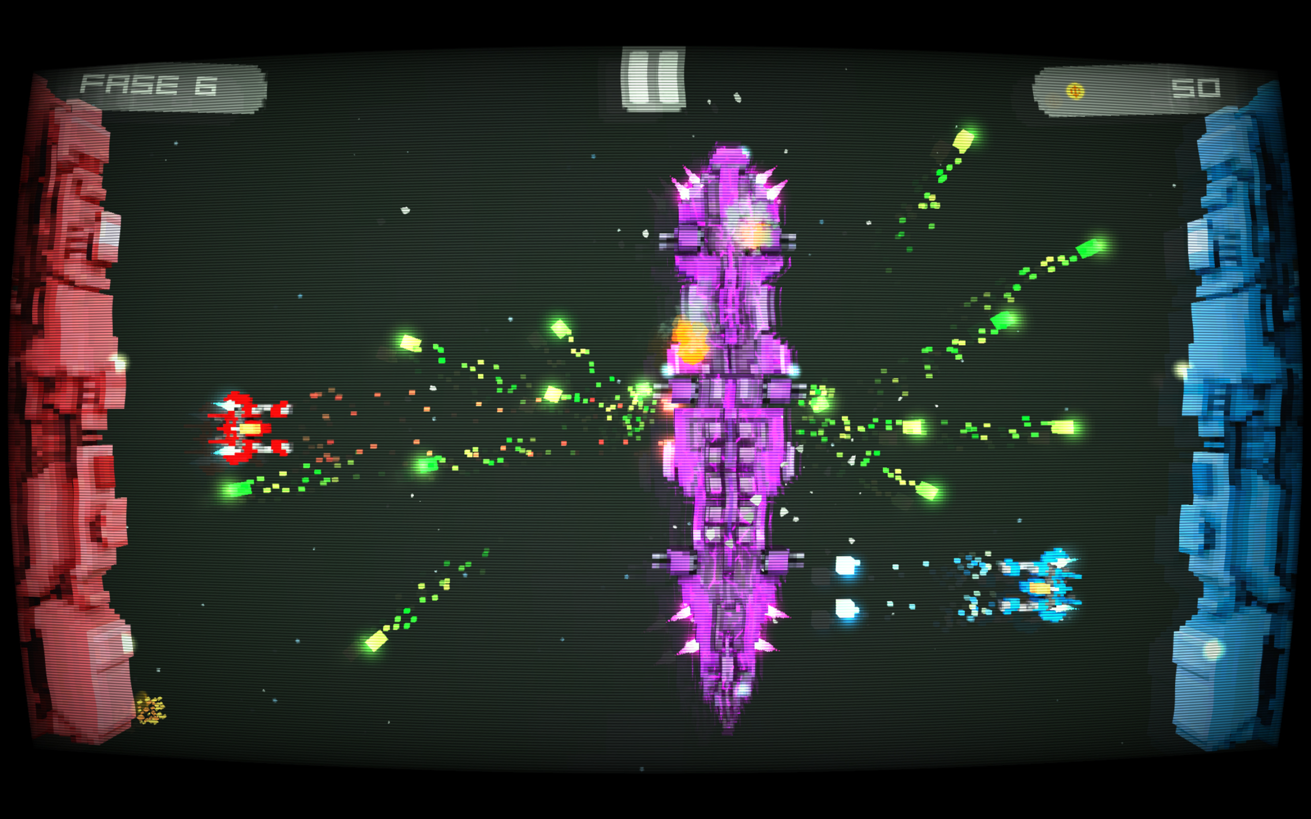 Twin Shooter: Invaders is a dual-ship shmup where friendly fire is just as deadly as enemy waves