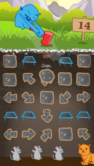 Clobbr is an iOS puzzler that has you hitting cats with rocks to save mice