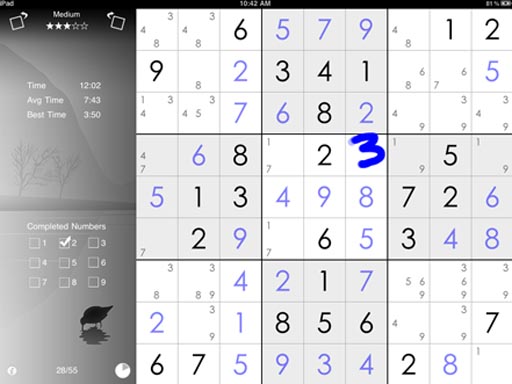 Elegantly poised Uni Sudoku wheels onto iPad