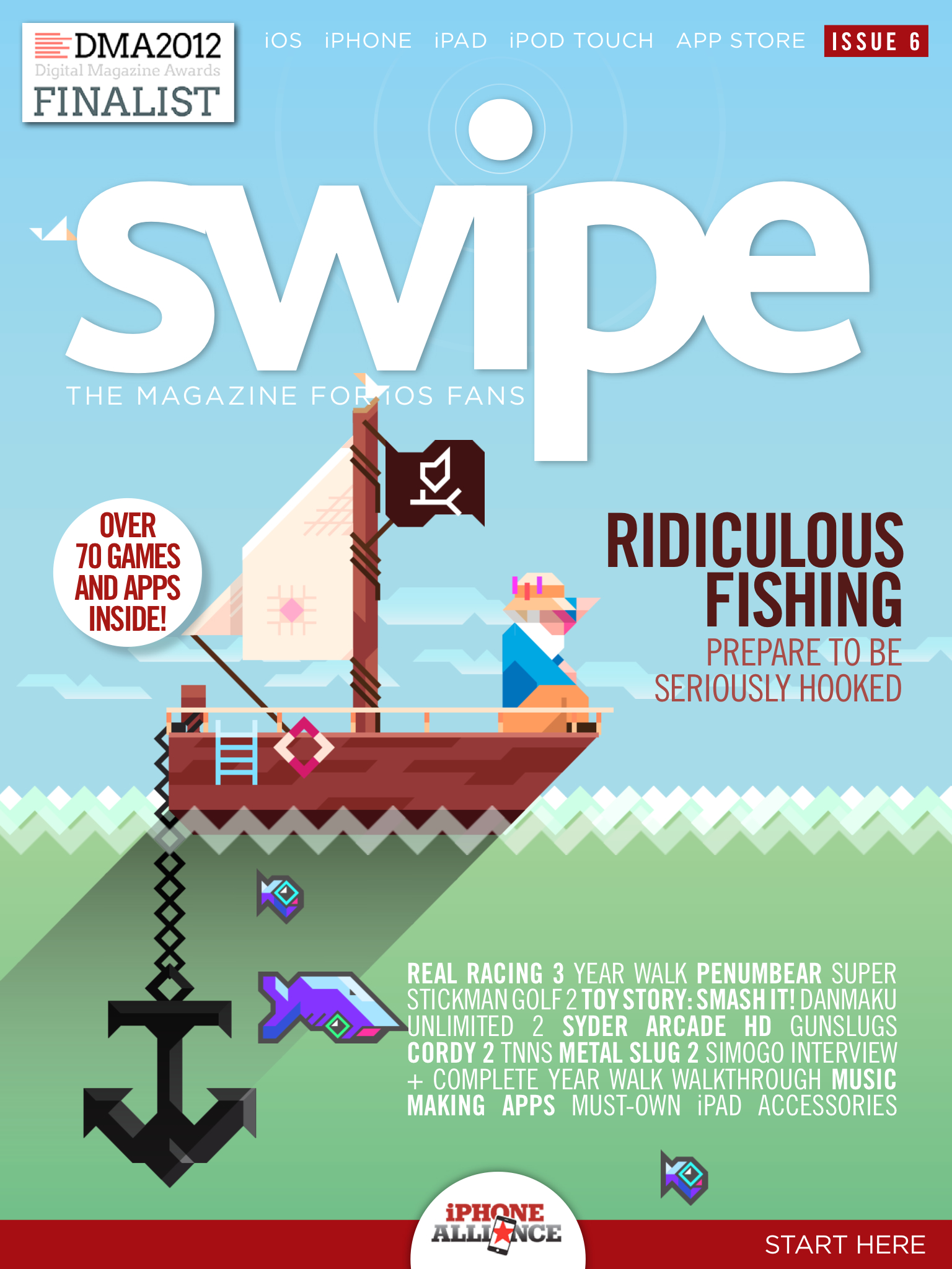 Ridiculous Fishing-friendly issue 6 of Steel Media's swipe magazine surfaces on the App Store