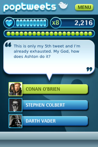 Tweet trivia game Poptweets out for iPhone