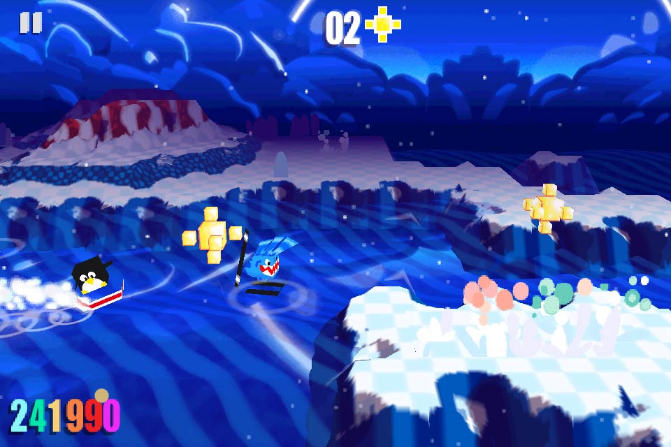 ODenis comes to iPhone with characteristically colourful penguin trick surfing game Rising Board 