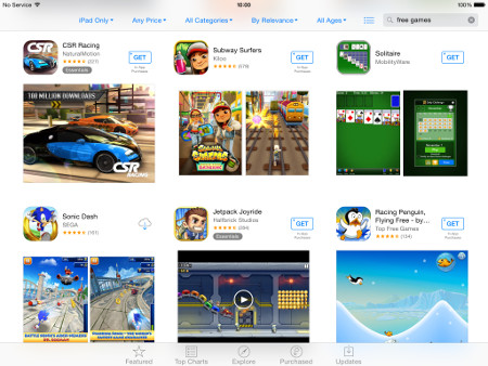 Apple has changed the button to download free games from 'Free' to 'Get'