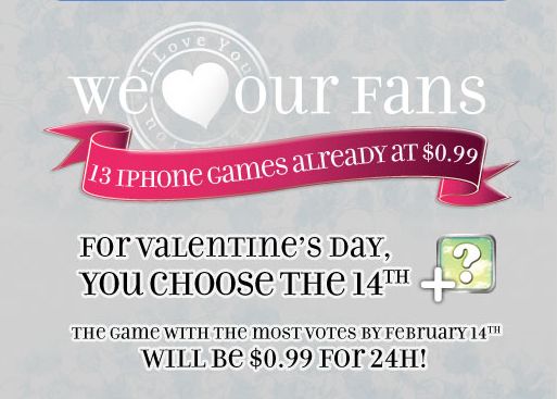 Gameloft holds 59p Valentine's Day iPhone game sale, promises 'special surprise' for Android gamers