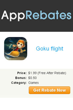 Get paid 50c for reviewing shoot em up Goku Flight via AppRebates