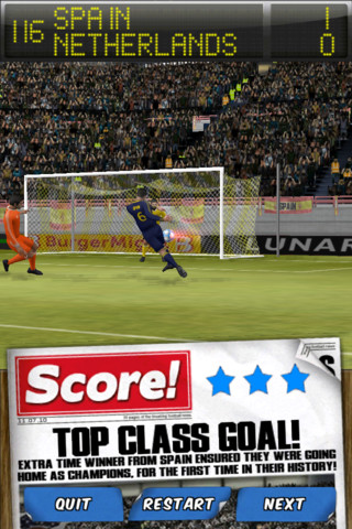 Studio behind Gold Award-winning First Touch Soccer shoots Score! Classic Goals onto iOS