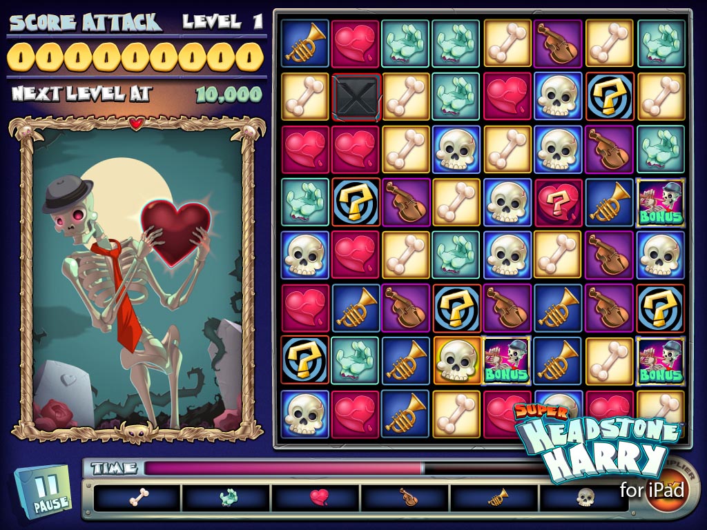 Match-3 puzzler Headstone Harry gets supersized for iPad