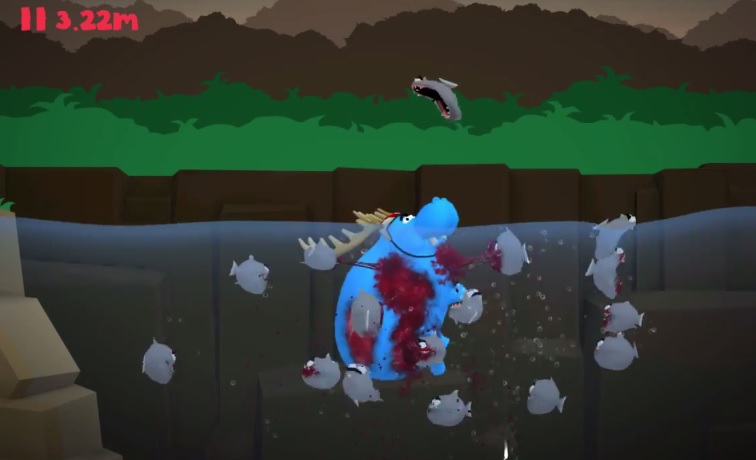 Jungle Moose has you helping a hippo with an identity crisis survive a vicious piranha attack