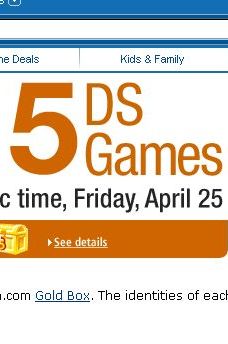 Amazon selling DS games cheap in the Gold Box this Friday