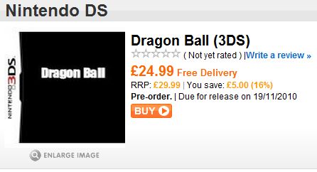 Play.com dates Dragon Ball 3DS as a November 2010 release