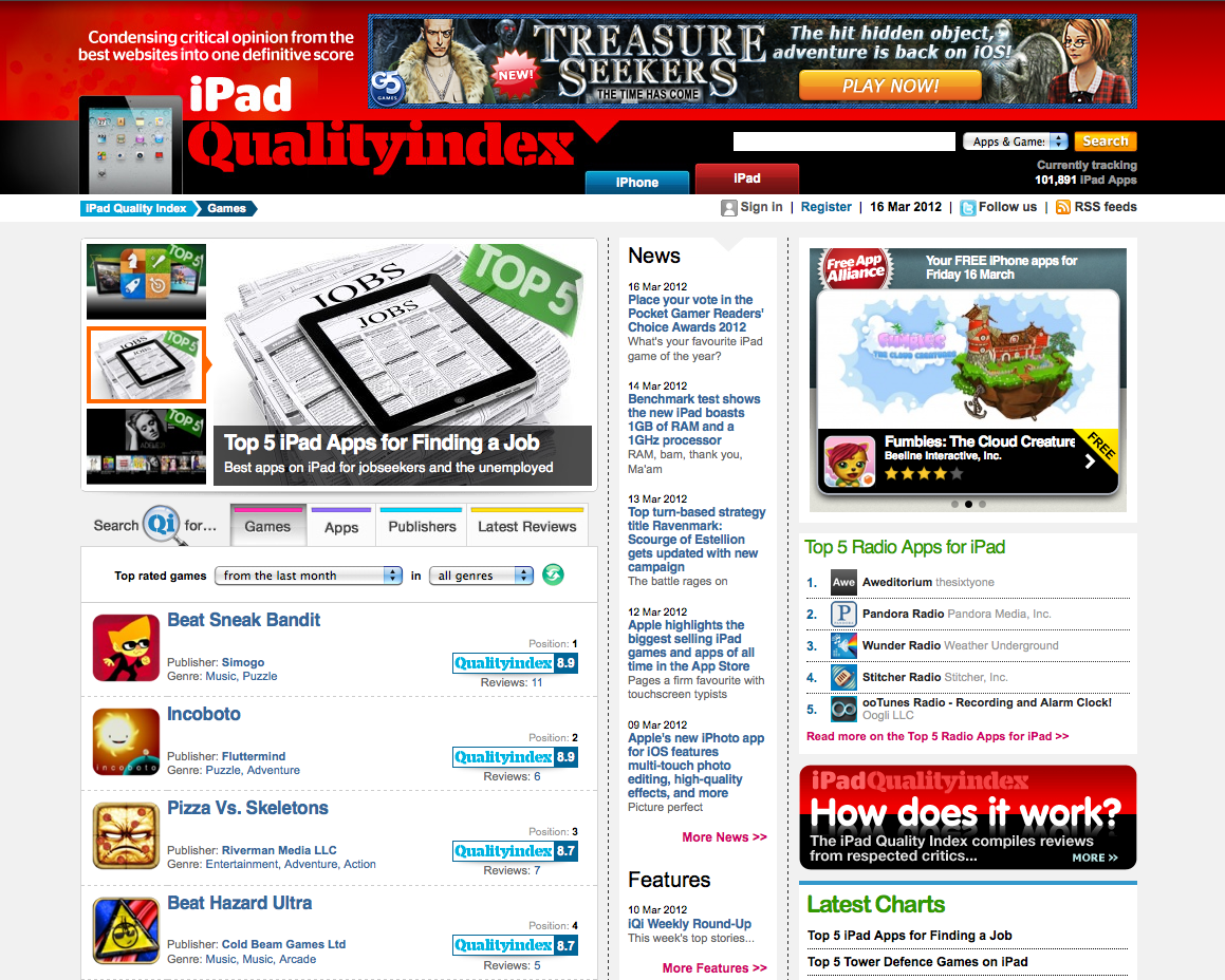 Qualityindex.com now includes iPad coverage