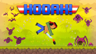 Hooah! is a fast-paced rocket-jumping platformer/shooter through a dangerous jungle