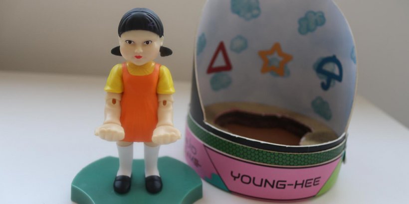 Young-Hee outside of her packaging with no devices on her