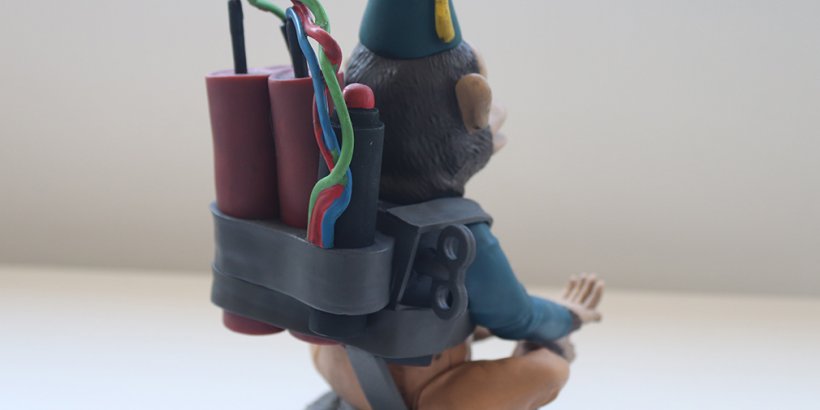 Back of the Call of Duty Monkey Bomb Cable Guys Phone Holder
