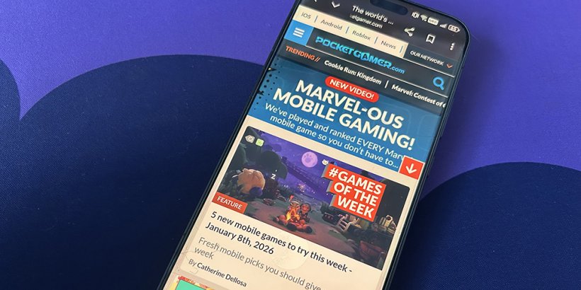 HONOR Magic8 Pro with Pocket Gamer's website opened in it