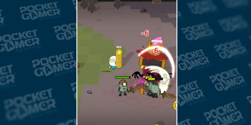 Collecting coins while robots slay.