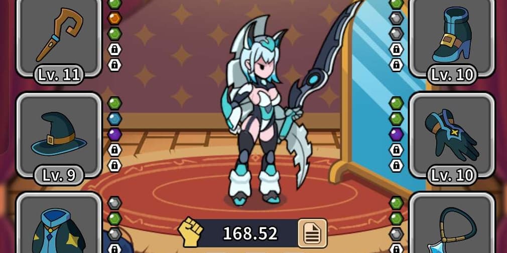 The witch trying the cyber warrior skin.