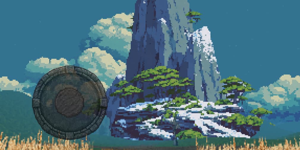 The mountain in the distance.