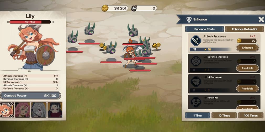 Looking at Lily's character screen.