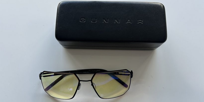 Gunnar Novato glasses with case closed near it