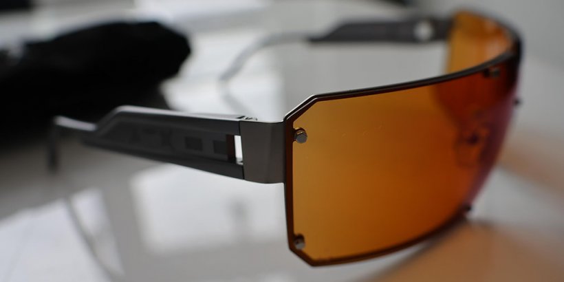 Side view of the Gunnar Cyberpunk 2077 Dex glasses