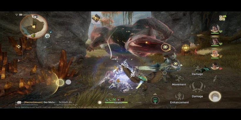 Hero being lunged at by a monster