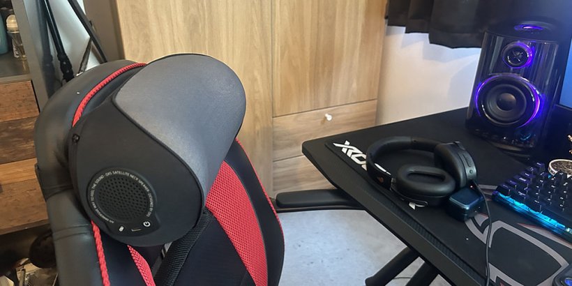 OXS Thunder Duo X Gaming speaker system with a head rest