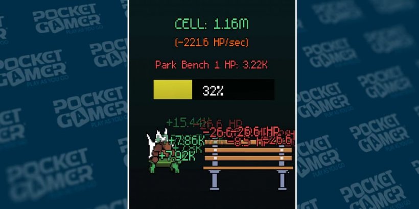 Healing and fighting a bench.