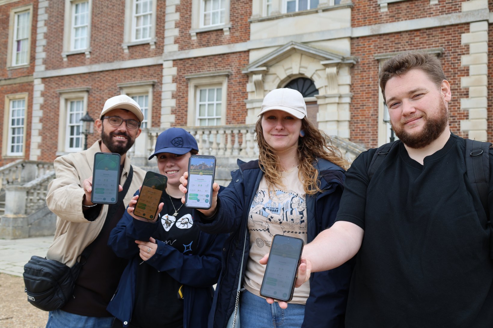 Our friends playing Pokemon Go in Wimpole
