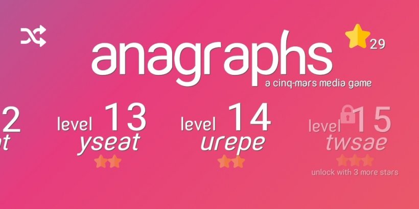 Anagraphs, the word game with a twist, is coming to iOS and Android on 6th April