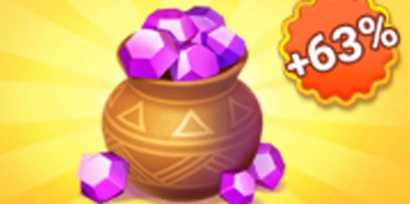63% bonus Gems