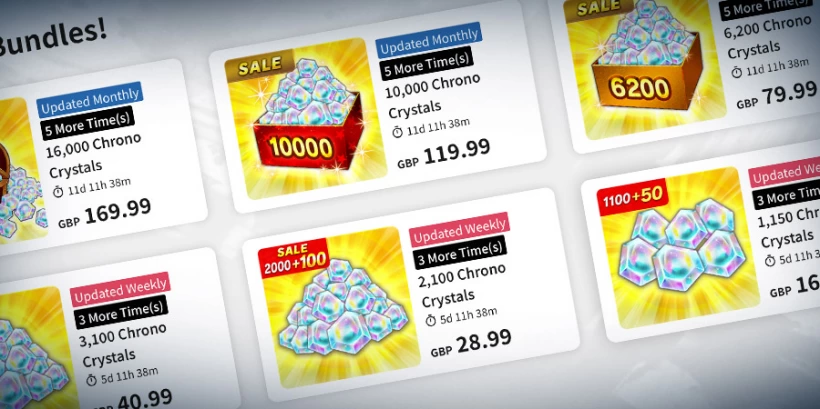 Special Sale: 1000 Chrono Crystals for less than half price