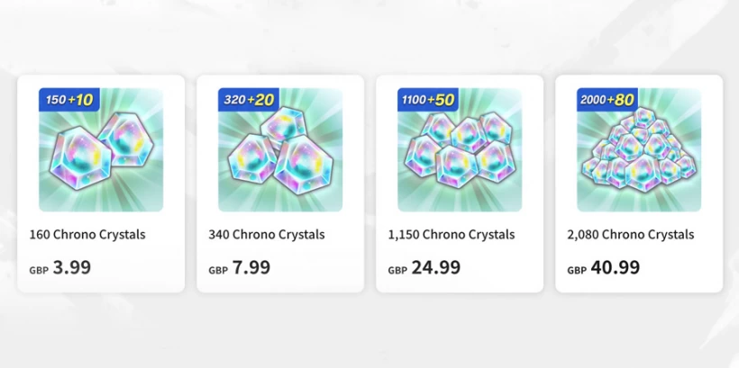 Bonus Chrono Crystals on each purchase